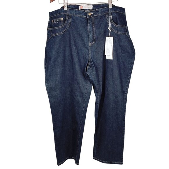 NEW COS Jeans Embellished Pockets Dark Wash Women's Plus Size 22 W NWT - Picture 9 of 9